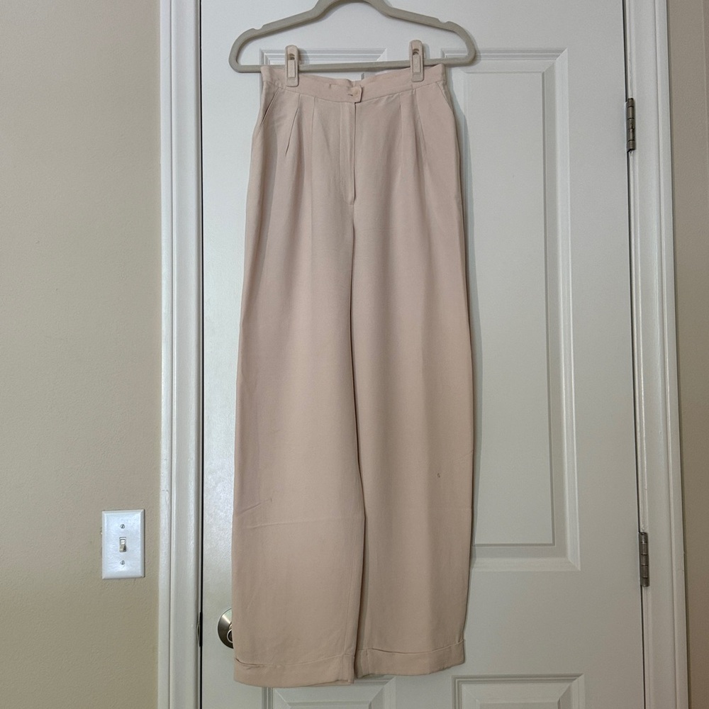 Vintage Jones New York Silk Pleated Trousers